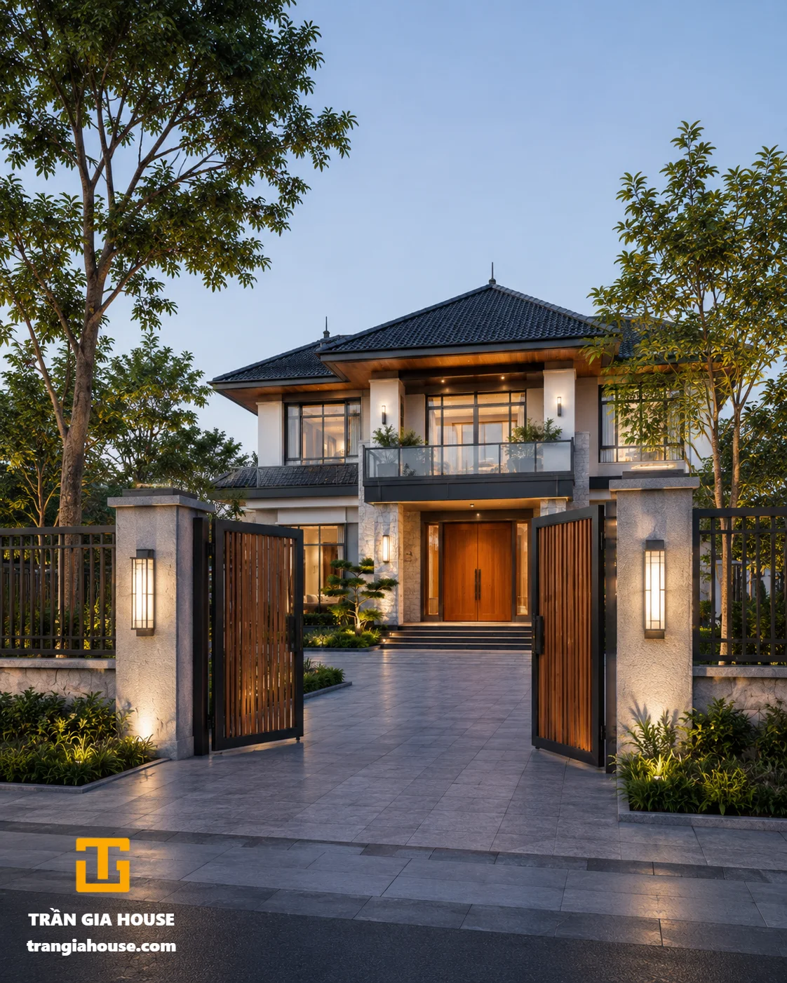 Biệt thự 2 tầng mái Nhật hiện đại có sân vườn - ảnh thu nhỏ 3
