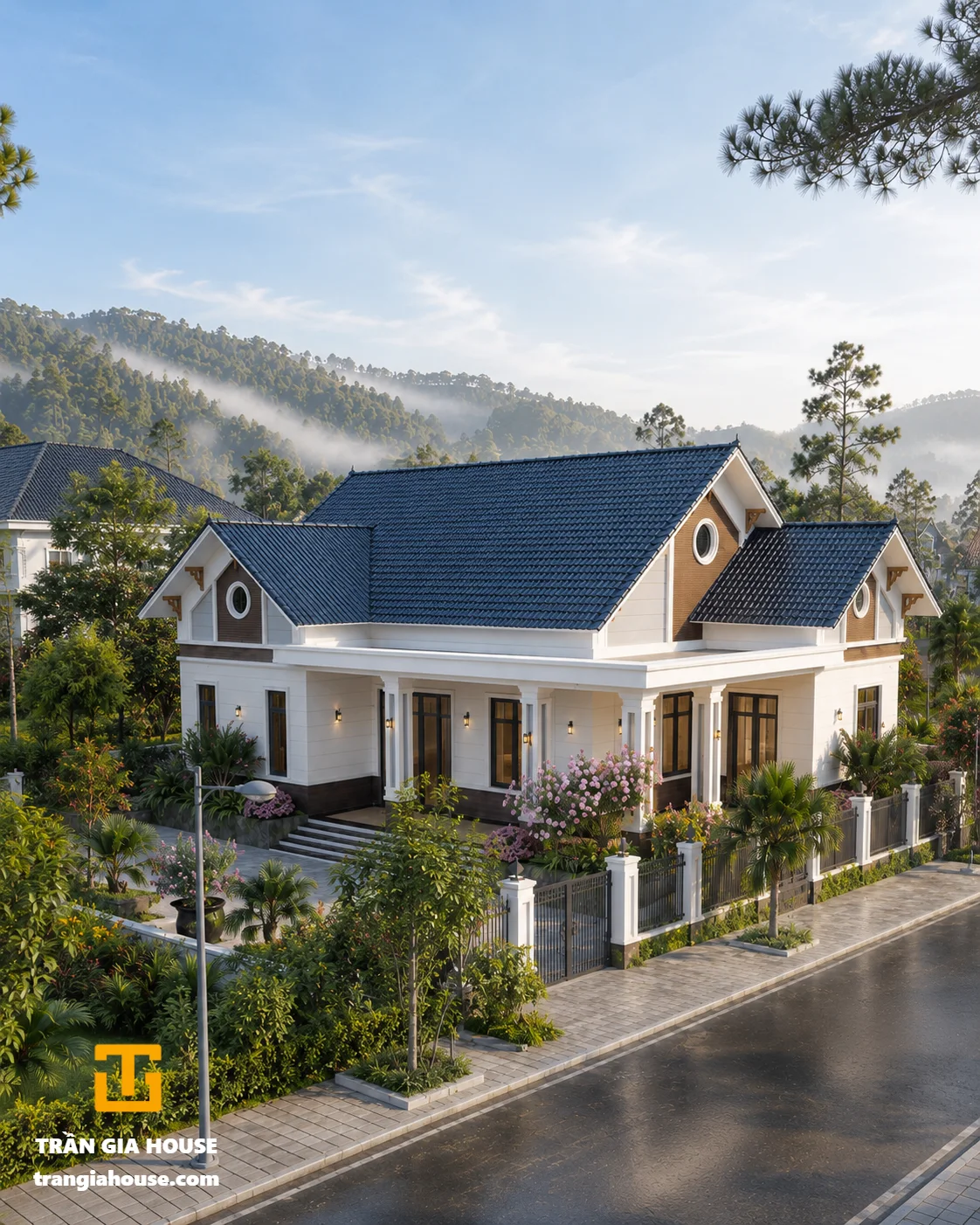 Nhà cấp 4 mái Thái hiện đại có sân vườn - ảnh thu nhỏ 2