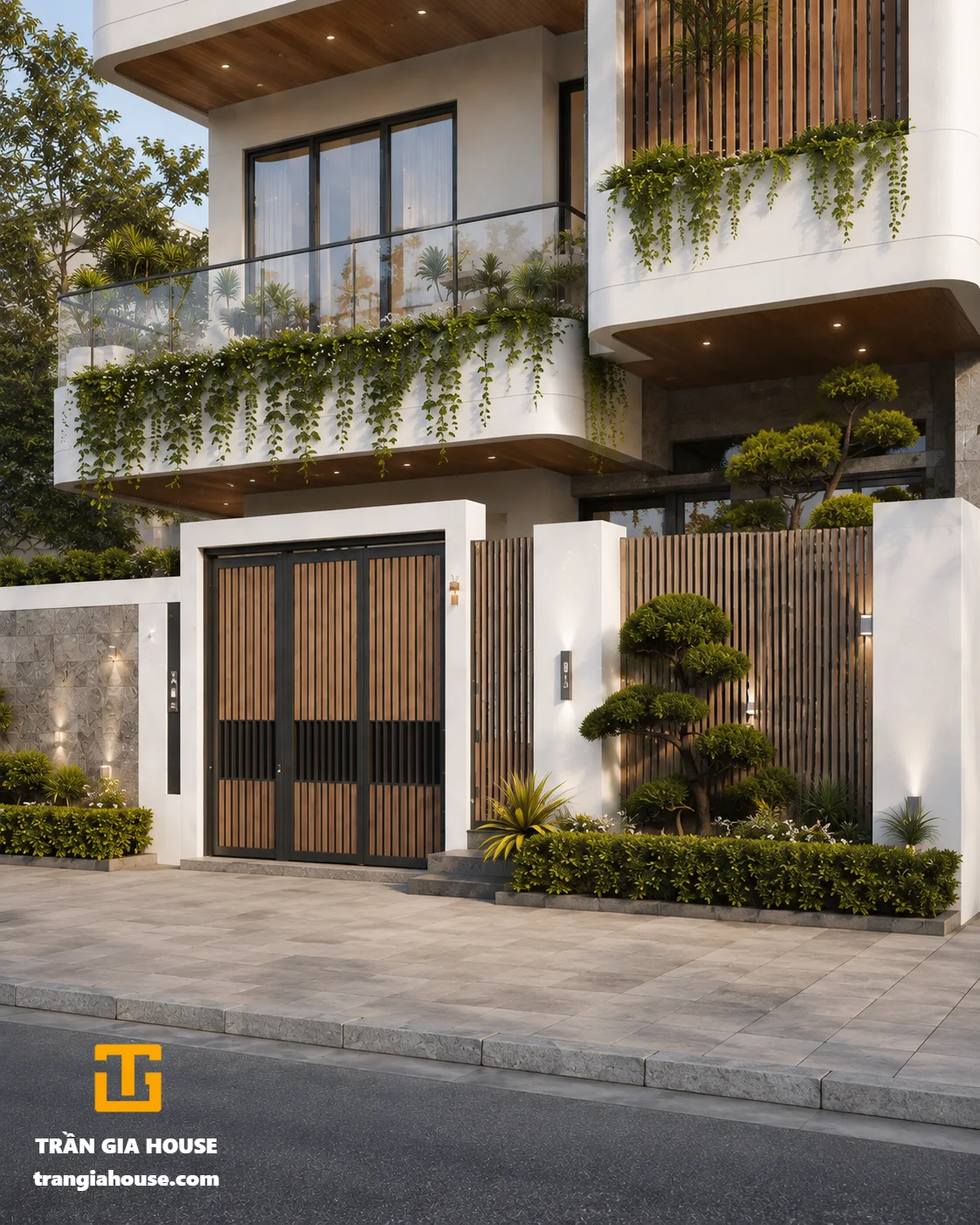 Nhà phố 3 tầng Modern Tropical có giếng trời và sân thượng xanh - ảnh thu nhỏ 3