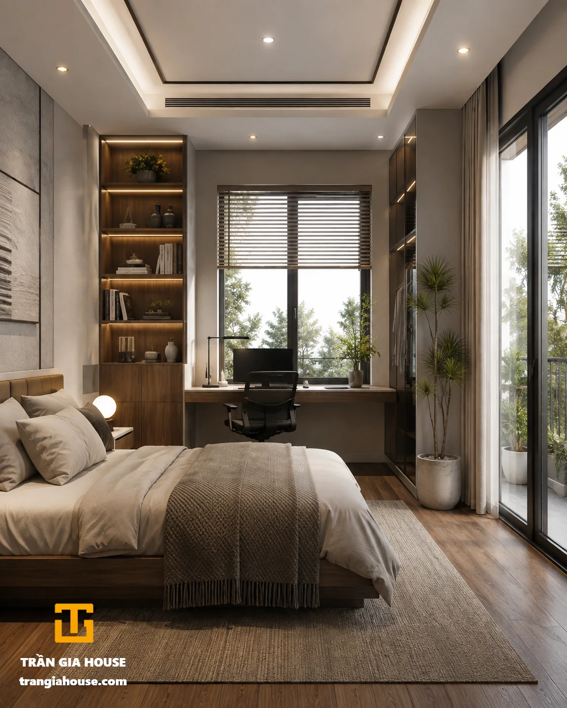 Nhà phố 3 tầng Modern Tropical có giếng trời và sân thượng xanh - ảnh thu nhỏ 7