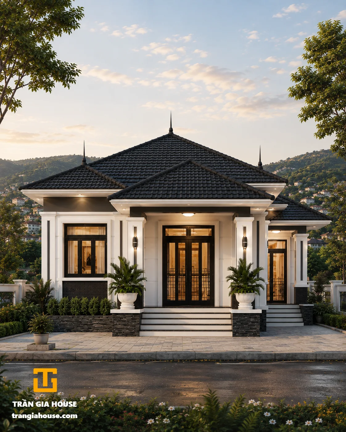 Nhà 1 tầng mái Nhật